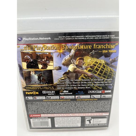 Uncharted 3 Drake's Deception PS3 PlayStation 3 Complete CIB - Tested - Picture 2 of 7